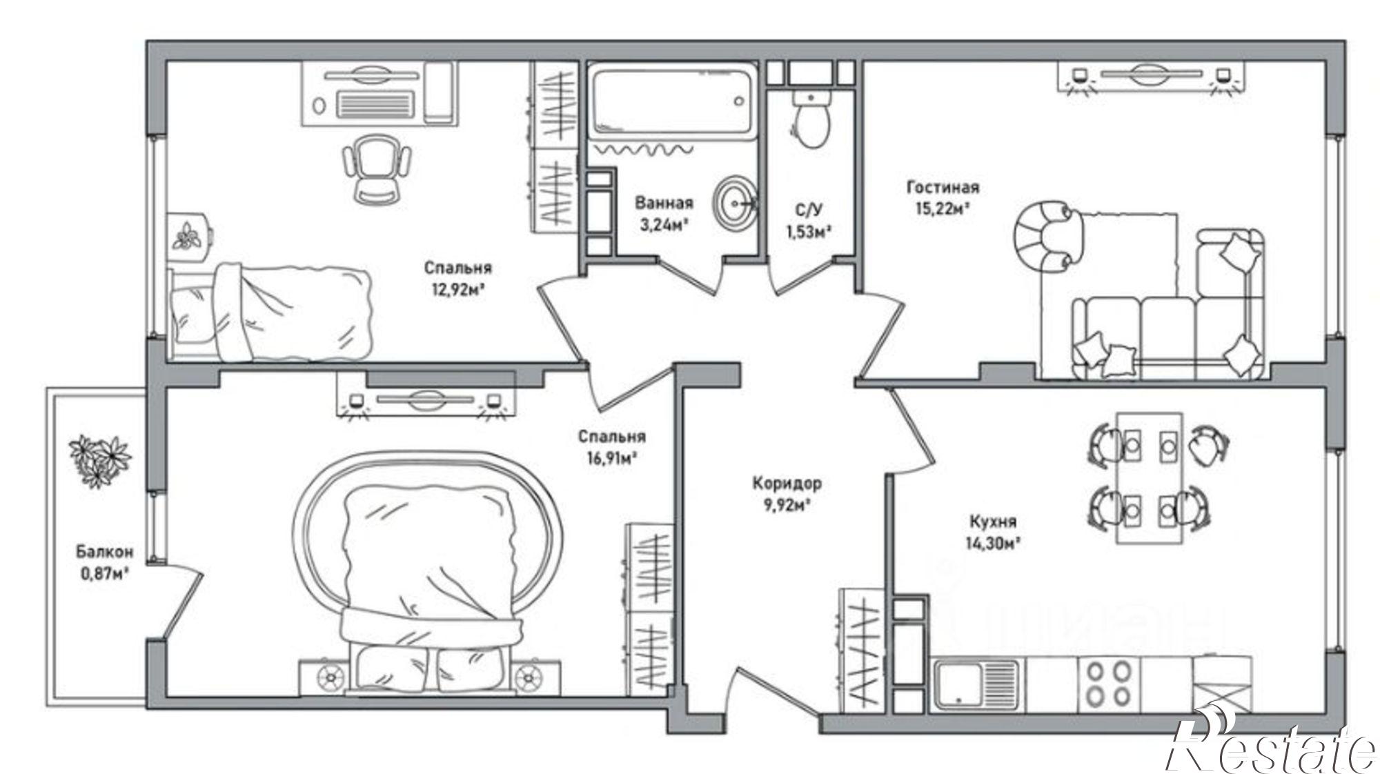 Купить квартиру за 4 900 000 рублей на г Ярославль, ул Брагинская, д 18 к 3