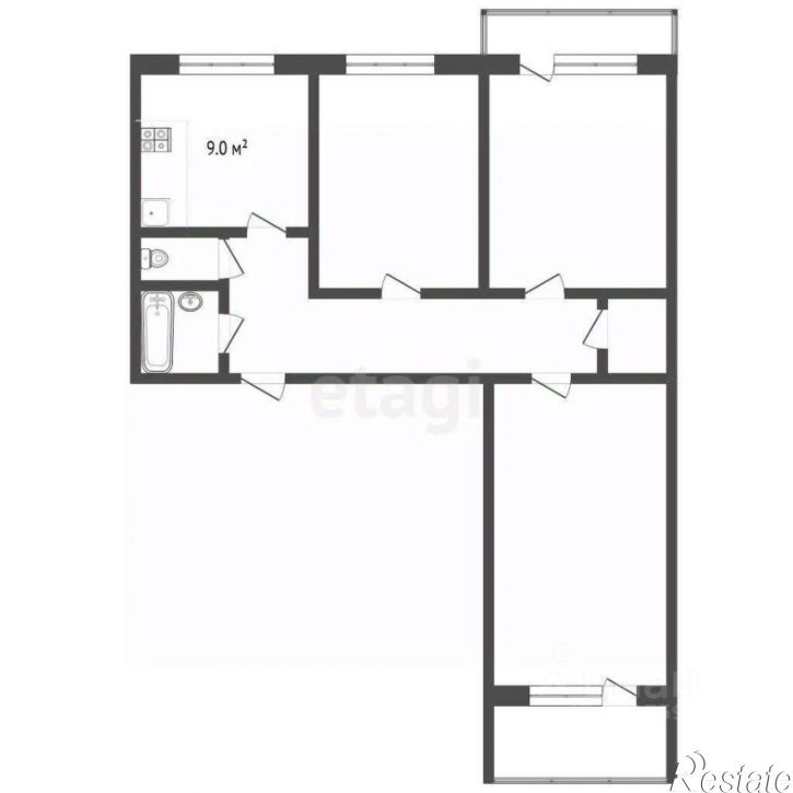 3-комн квартира Советская улица, 38,  д. 38