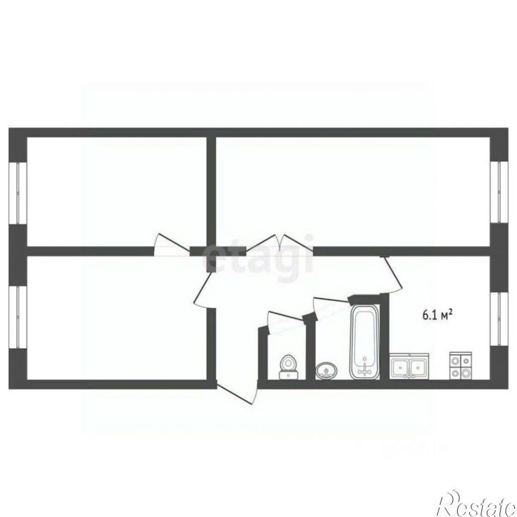3-комн квартира Тутаевский район, Тутаев