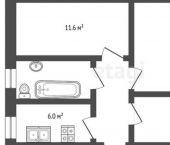 3-комн, 56кв м, этаж 1/2 Инженерная улица, 33А