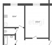 2-комн, 50кв м, этаж 7/9 проспект 50 лет Октября, 14