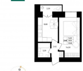 1-комн, 31 кв м, этаж 11/12 Ленинградский проспект