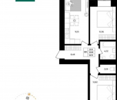 2-комн, 56 кв м, этаж 4/12 Ленинградский проспект