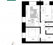 2-комн, 48 кв м, этаж 11/12 Ленинградский проспект