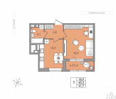 1-комн, 41 кв м, этаж 18/18 2-й Брагинский проезд, 8