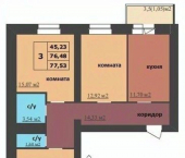 3-комн, 77 кв м, этаж 15/16 Ленинградский проспект, 98/2