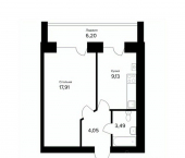 1-комн, 37 кв м, этаж 1/5 Романовская улица