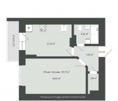 1-комн, 42 кв м, этаж 6/20 ул Соловьева, 7/40