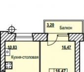 1-комн, 37 кв м, этаж 8/9 Тутаевское шоссе, 93