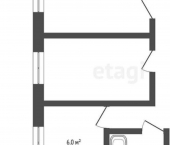 2-комн, 44кв м, этаж 2/5 Молодёжная улица, 6