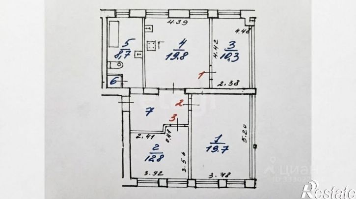 3-комн квартира