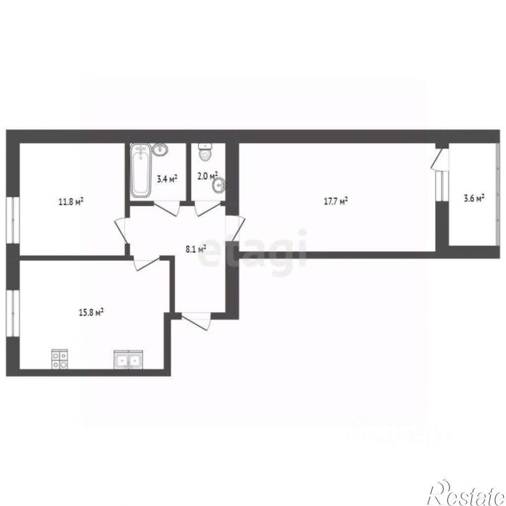 2-комн квартира