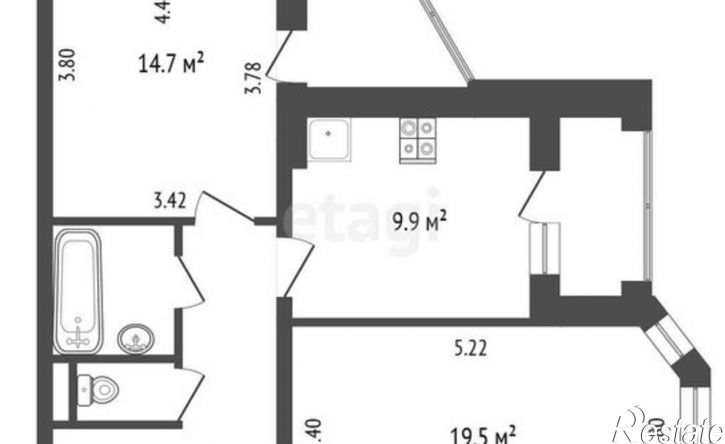 2-комн квартира Ярославль, Суздальское шоссе, 70