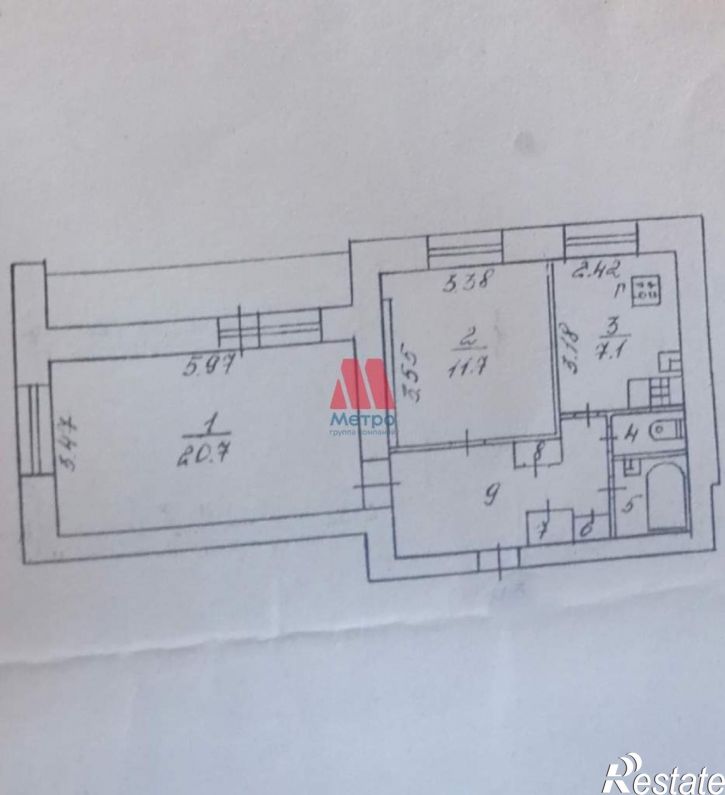 2-комн квартира Плеханова улица, д.38