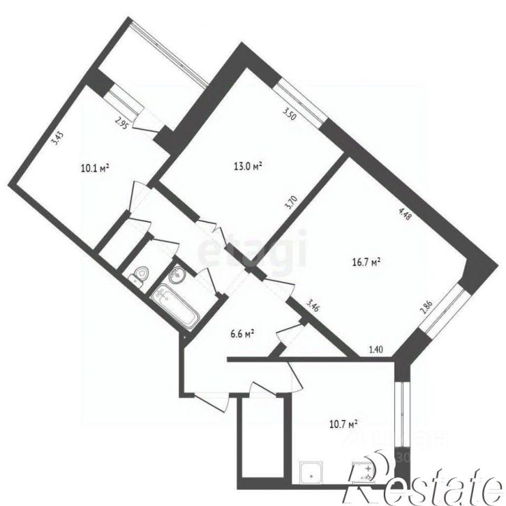 3-комн квартира улица Батова, 5,  д. 5